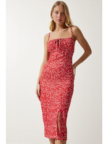 trendyol Kleid in Rot/ Weiß