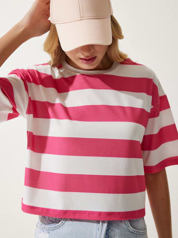 Happiness Istanbul Shirt in Weiß/ Pink