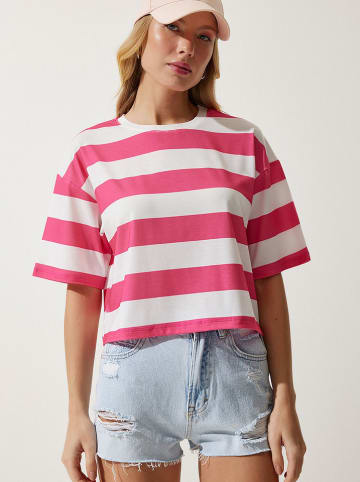 Happiness Istanbul Shirt in Weiß/ Pink