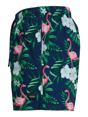 Jack & Jones Badeshorts "Maui" in Dunkelblau/ Grün