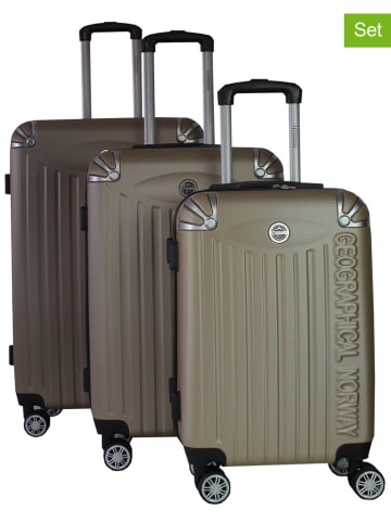 Geographical Norway 3tlg. Hardcase-Trolleyset "Softless" in Khaki