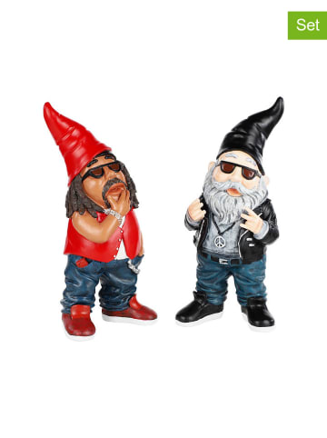 Garden Hero Figurki dekoracyjne (2 szt.) w kolorze czerwono-czarnym - wys. 36 cm