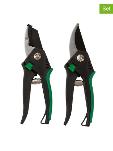 Garden Hero 2er-Set: Gartenscheren in Schwarz/ Grün - (L)20 cm
