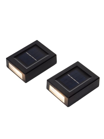 Garden Hero 2er-Set: LED-Solar-Wandleuchten in Schwarz - (L)10 x (B)7,3 cm