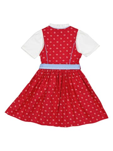 Isartrachten Dirndl in Rot/ Hellblau