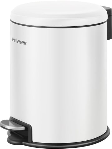 Fackelmann Pedal-Abfallsammler "Milano" in Weiß - 3 l