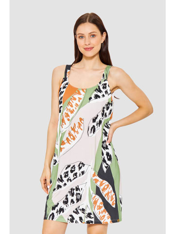Féraud Kleid in Creme/ Grün/ Schwarz