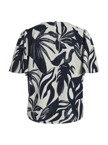 Vila Bluse in Dunkelblau/ Creme