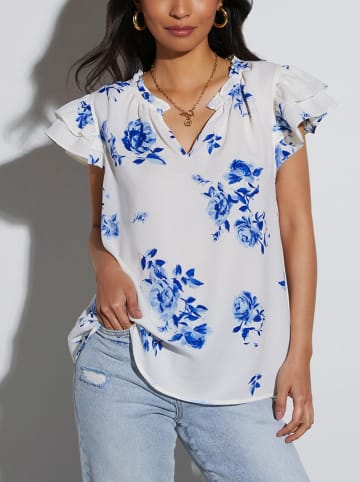 Milan Kiss Blouse wit/blauw