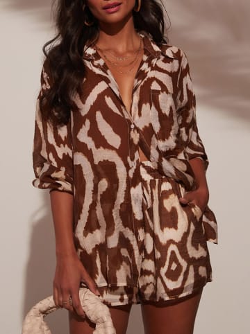 Milan Kiss Blouse bruin/crème