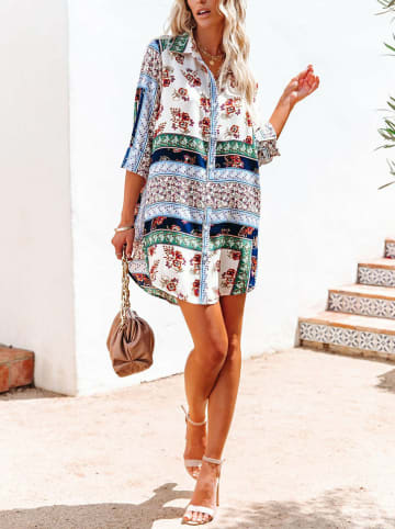 Milan Kiss Kleid in Weiß/ Bunt
