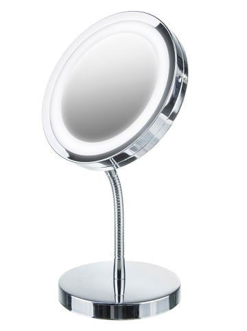Adler LED-Badezimmerspiegel "AD 2159" in Silber/ Silber - Ø 15 cm