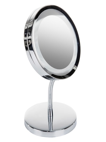 Adler LED-Badezimmerspiegel "AD 2159" in Silber/ Silber - Ø 15 cm