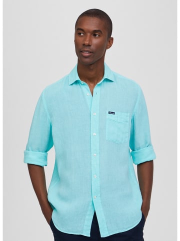 Façonnable Linnen blouse turquoise