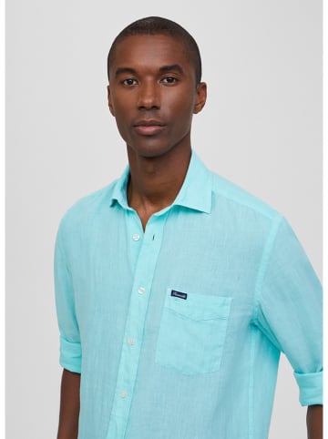 Façonnable Linnen blouse turquoise