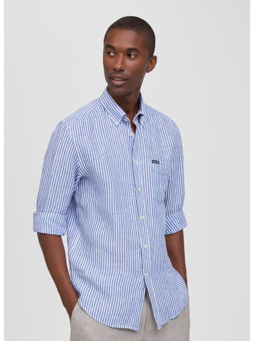 Façonnable Linnen blouse blauw/wit