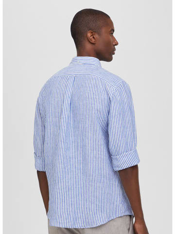 Façonnable Linnen blouse blauw/wit