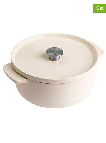KitchenAid 2tlg. Set: Bräter in Creme - 5,2 l