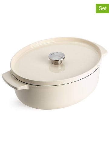 KitchenAid 2tlg. Set: Bräter in Creme - 5,6 l