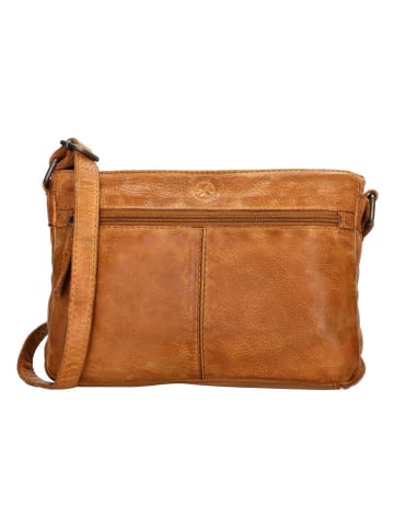 HIDE & STITCHES Leder-Umhängetasche in Hellbraun - (B)23 x (H)16 x (T)4 cm