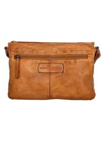 HIDE & STITCHES Leder-Umhängetasche in Hellbraun - (B)23 x (H)16 x (T)4 cm