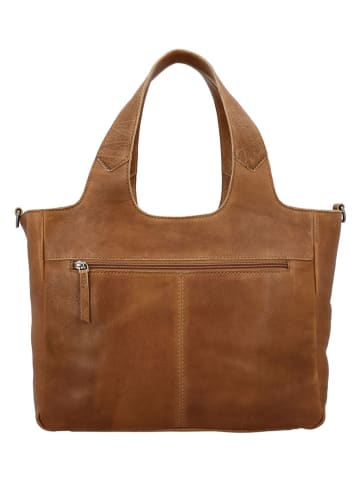 HIDE & STITCHES Leren handtas lichtbruin - (B)34 x (H)28 x (D)15 cm