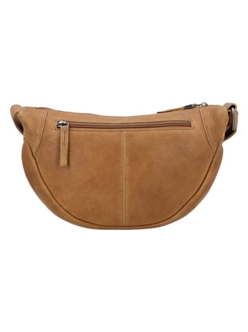 HIDE & STITCHES Leder-Umhängetasche in Hellbraun - (B)29 x (H)18 x (T)10 cm