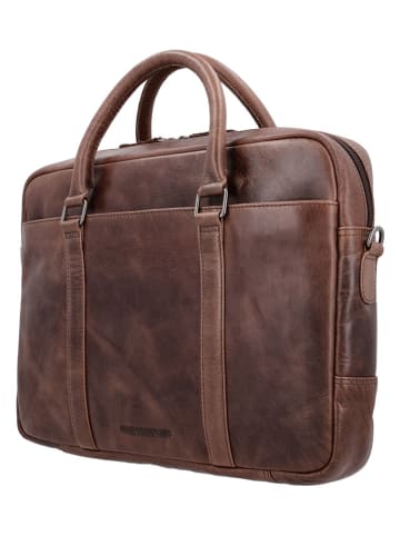HIDE & STITCHES Leren businesstas bruin - (B)38 x (H)29 x (D)7 cm