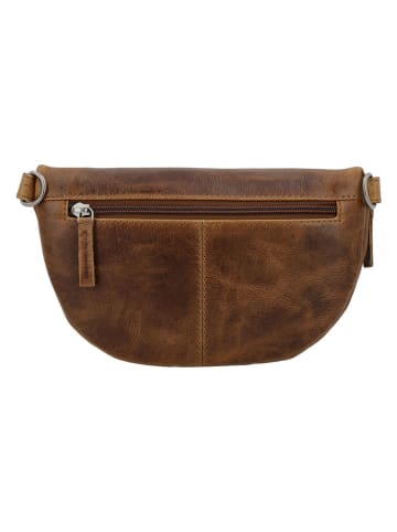 HIDE & STITCHES Leder-Brustbeutel in Hellbraun - (B)24 x (H)13 x (T)8 cm