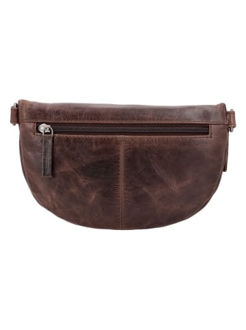 HIDE & STITCHES Leren borstbuidel bruin - (B)24 x (H)13 x (D)8 cm