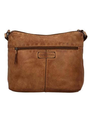 HIDE & STITCHES Leren schoudertas lichtbruin - (B)34 x (H)25 x (D)10 cm