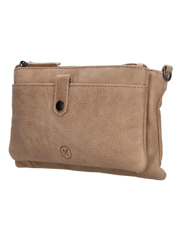 HIDE & STITCHES Leder-Umhängetasche in Beige - (B)24 x (H)14 x (T)2 cm