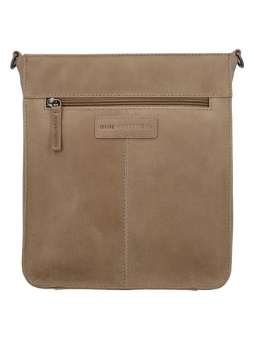 HIDE & STITCHES Leren schoudertas lichtbruin - (B)25 x (H)28 x (D)9 cm