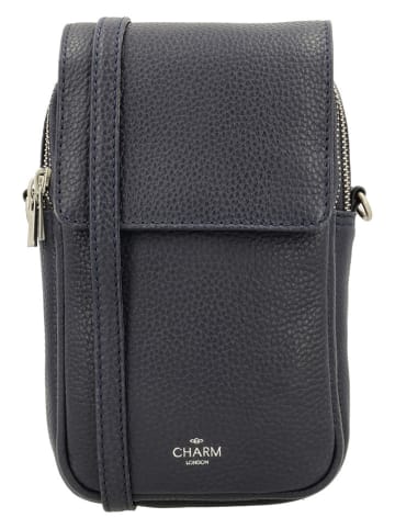Charm Leder-Handytasche in Anthrazit - (B)12 x (H)22 x (T)6 cm