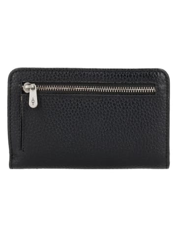 Charm Leder-Geldbörse in Schwarz - (B)14 x (H)9 x (T)3 cm