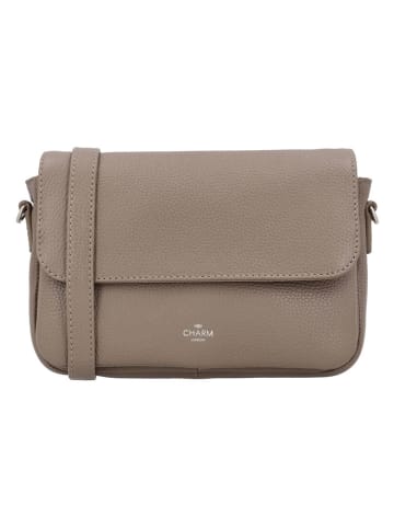 Charm Leder-Umhängetasche in Taupe - (B)23 x (H)16 x (T)5 cm