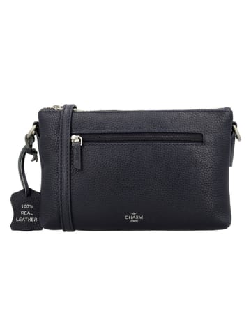 Charm Leder-Umhängetasche in Dunkelblau - (B)22 x (H)14 x (T)7 cm