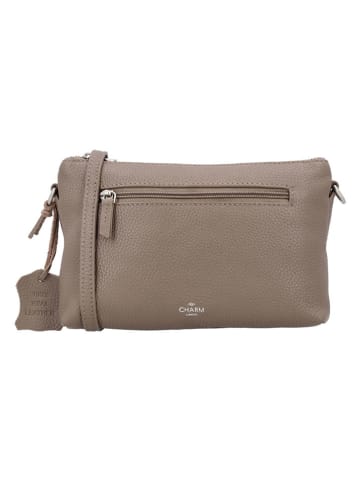 Charm Leder-Umhängetasche in Taupe - (B)22 x (H)14 x (T)7 cm