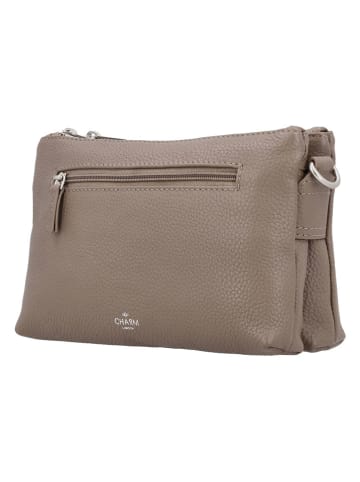 Charm Leder-Umhängetasche in Taupe - (B)22 x (H)14 x (T)7 cm