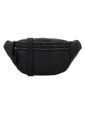 HIDE & STITCHES Leren borstbuidel zwart - (B)36 x (H)17 x (D)6 cm