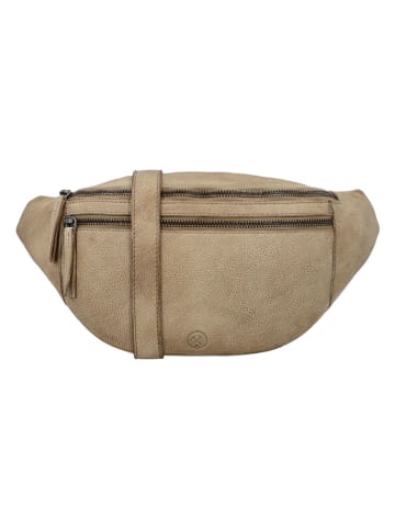 HIDE & STITCHES Leder-Brustbeutel in Beige - (B)36 x (H)17 x (T)6 cm
