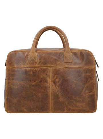 HIDE & STITCHES Leren weekendtas lichtbruin - (B)39 x (H)27 x (D)18 cm