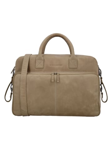 HIDE & STITCHES Leder-Weekender in Beige - (B)39 x (H)27 x (T)18 cm