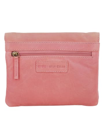 HIDE & STITCHES Leren schoudertas lichtroze - (B)21 x (H)17 x (D)4 cm