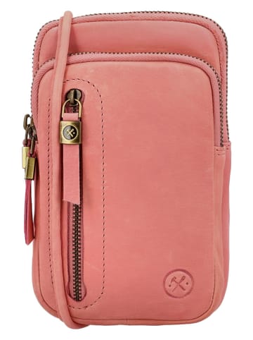 HIDE & STITCHES Leren smartphonetas lichtroze - (B)11 x (H)19 x (D)2 cm