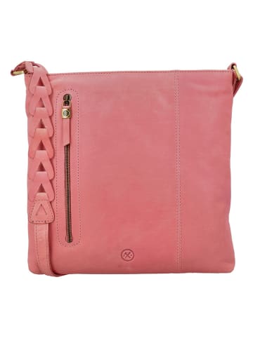 HIDE & STITCHES Leder-Umhängetasche in Rosa - (B)30 x (H)30 x (T)2 cm