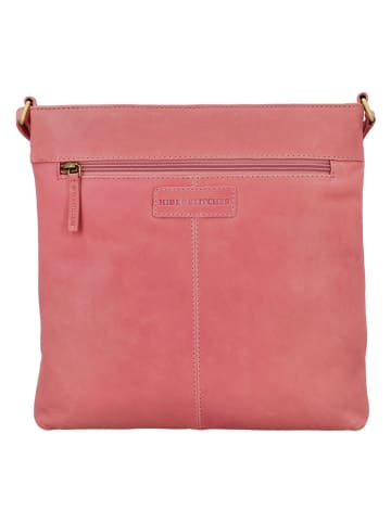 HIDE & STITCHES Leder-Umhängetasche in Rosa - (B)30 x (H)30 x (T)2 cm