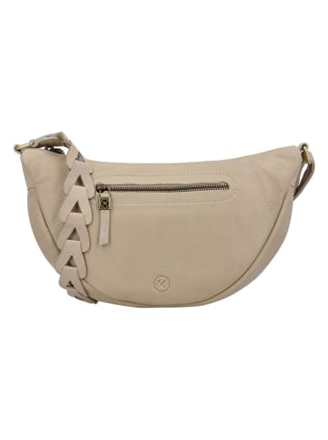 HIDE & STITCHES Leder-Umhängetasche in Beige - (B)31 x (H)17 x (T)9 cm