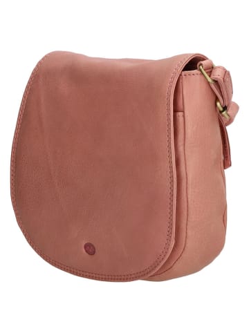 HIDE & STITCHES Leren schoudertas lichtroze - (B)20 x (H)19 x (D)5 cm