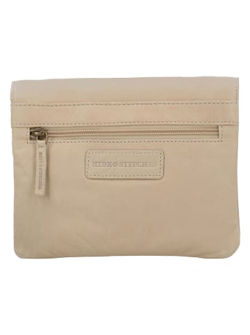 HIDE & STITCHES Leren schoudertas beige - (B)21 x (H)17 x (D)4 cm